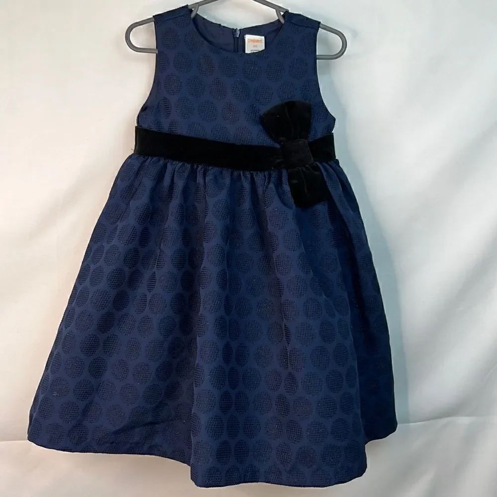 Gymboree Navy Blue Sleeveless Glitter Party Dress 3T EUC